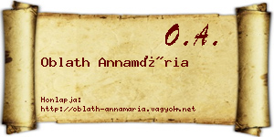 Oblath Annamária névjegykártya