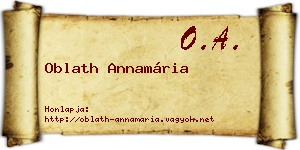 Oblath Annamária névjegykártya