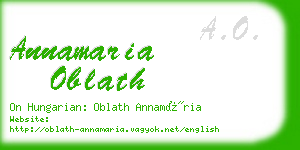 annamaria oblath business card